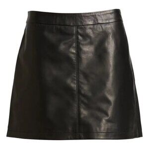 Cupcakes Cashmere Leather Miniskirt Black 0